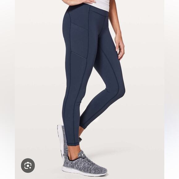 Lululemon Speed Up Tight Full-On Luxtreme Size 2 Navy W5BJHS Athletic Leggings - Picture 1 of 13